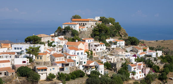 A view of a part of the capital (called Ioulis) of Kea island, Greece